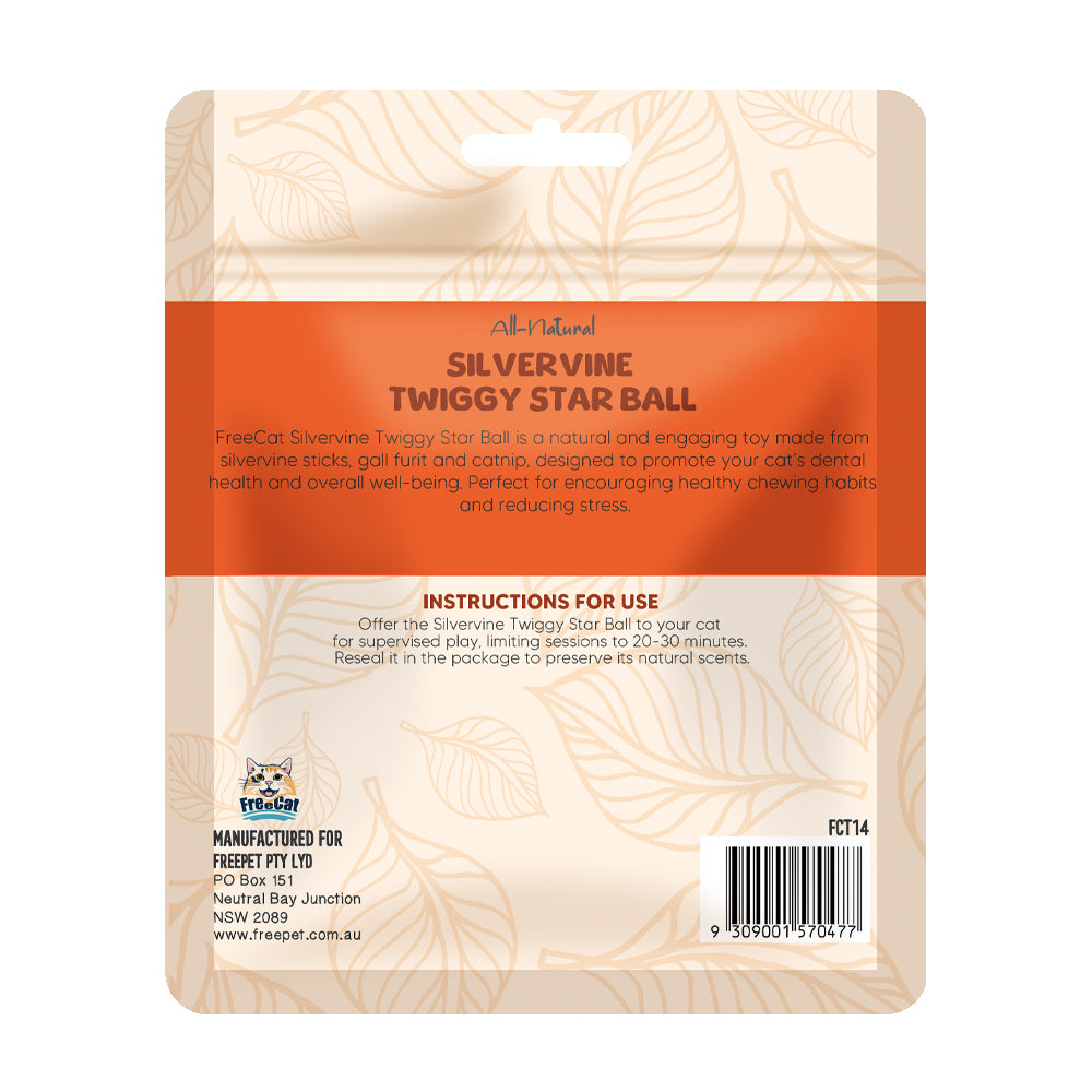 All-Natural Silvervine Twiggy Star Ball