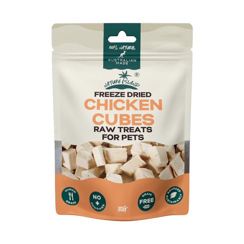 Freeze Dried Chicken Breast Cube Raw treats 80g for Pets