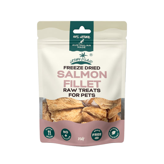 Freeze Dried Salmon Fillet Raw treats 80g for Pets
